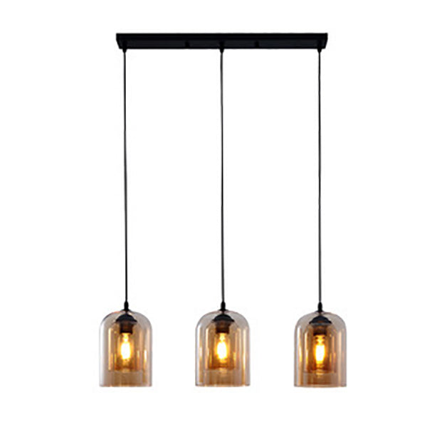 Doppelglas Hängelampe im modernen kreativen Stil Iron Bell Anhänger Licht für Esszimmer