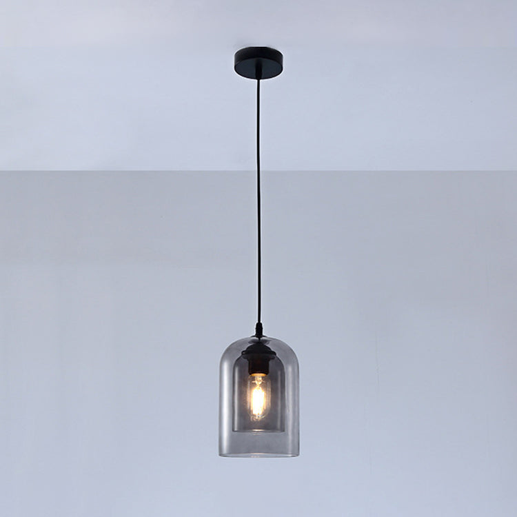 Doppelglas Hängelampe im modernen kreativen Stil Iron Bell Anhänger Licht für Esszimmer