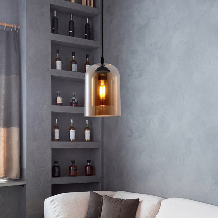 Doppelglas Hängelampe im modernen kreativen Stil Iron Bell Anhänger Licht für Esszimmer