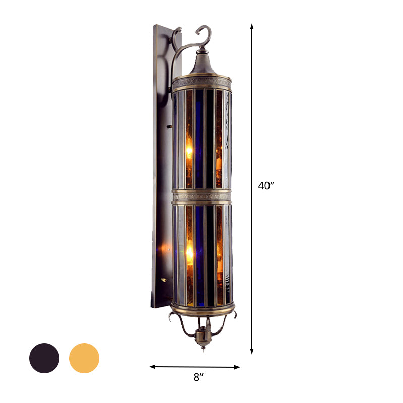 Cilinder slaapkamer wandverlichting vintage metaal 6-head messing/bronzen afwerking Arabische sconce lamp