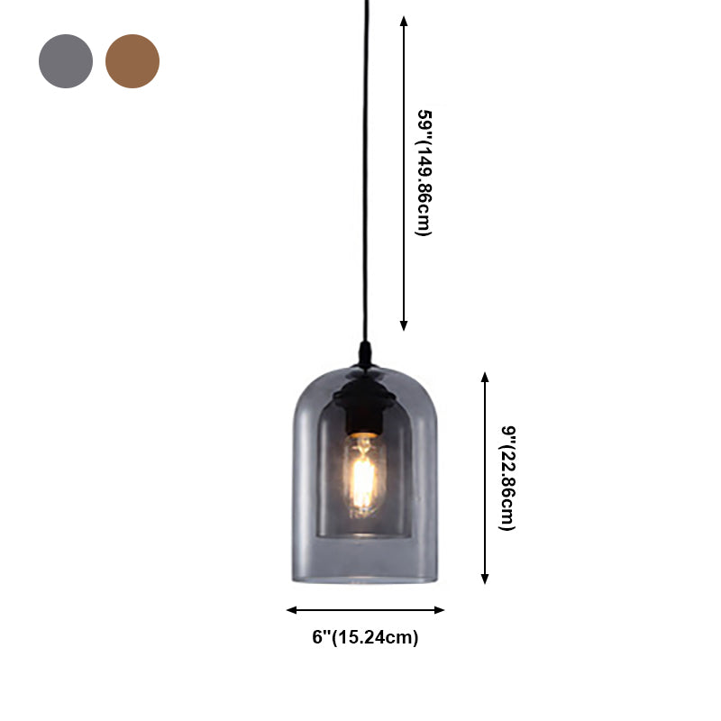 Doppelglas Hängelampe im modernen kreativen Stil Iron Bell Anhänger Licht für Esszimmer