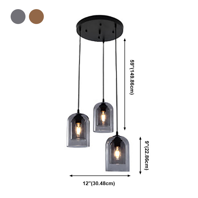 Doppelglas Hängelampe im modernen kreativen Stil Iron Bell Anhänger Licht für Esszimmer