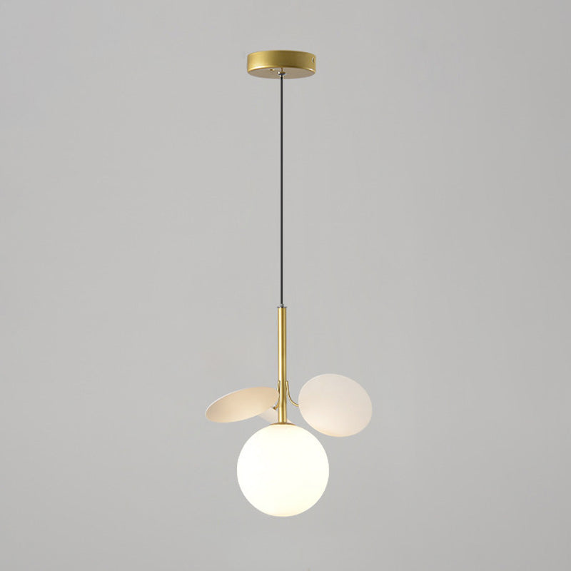 Modern Creative Creative Single a sospensione Light Hanging Lampad con tonalità di vetro bianco