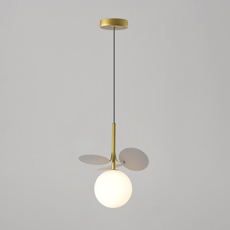 Modern Creative Creative Single a sospensione Light Hanging Lampad con tonalità di vetro bianco