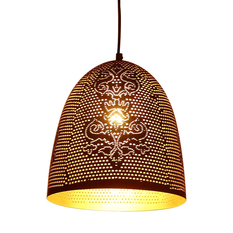 1 lichte halve ei vorm hanglang Arabische zwart/messing afwerking metalen hangende plafondlamp voor restaurant