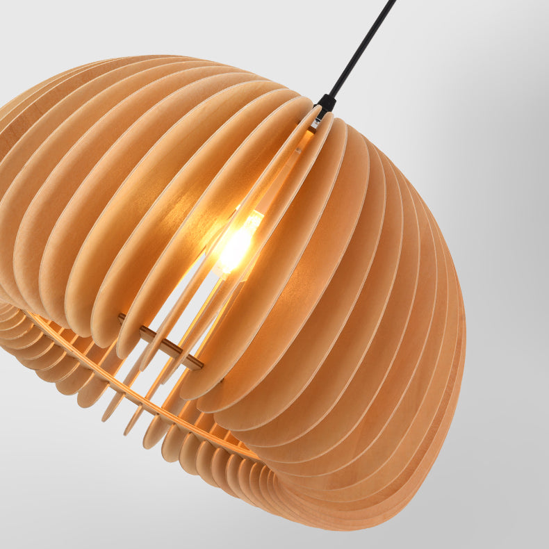 Massive Holzhängerlampe modern einfach einfach nach unten hängen hungehörig für Wohnzimmer Schlafzimmer