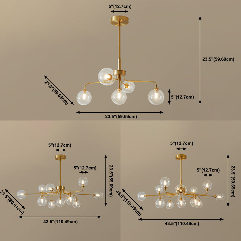 Gold Multi-lights Chandelier Light Modern Style Light Fixture for Living Room