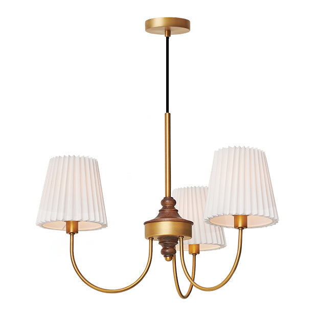 Cone Chandelier Light Traditional 3-Light Suspension Light with Fabric Shade