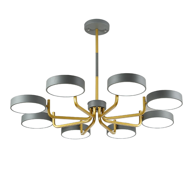 Nordic Round LED Chandelier Metallic Bedroom Living Room Suspension Lighting Fixture