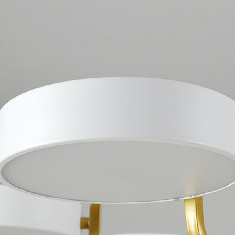 Nordic Round LED Chandelier Metallic Bedroom Living Room Suspension Lighting Fixture