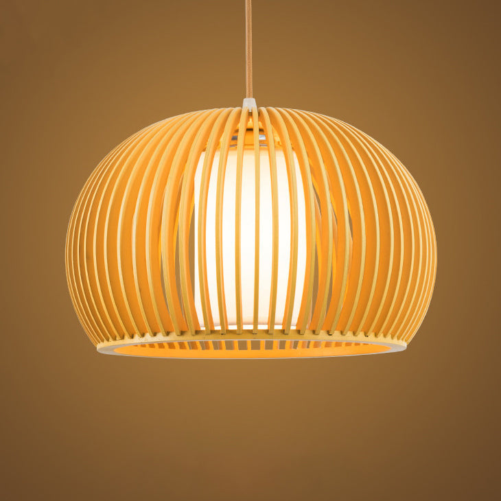 1 Licht hängende Lichtkit Asian Style Schüssel Form Holz Anhänger Beleuchtung