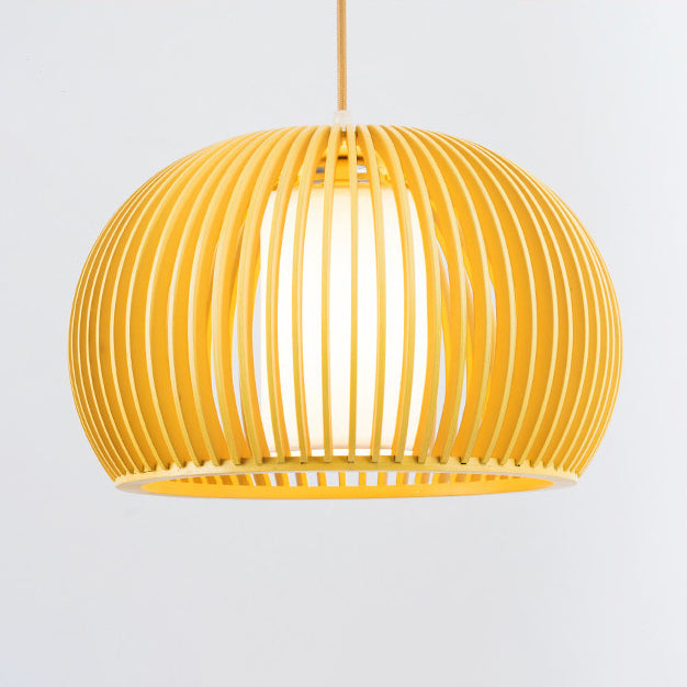 1 Licht hängende Lichtkit Asian Style Schüssel Form Holz Anhänger Beleuchtung