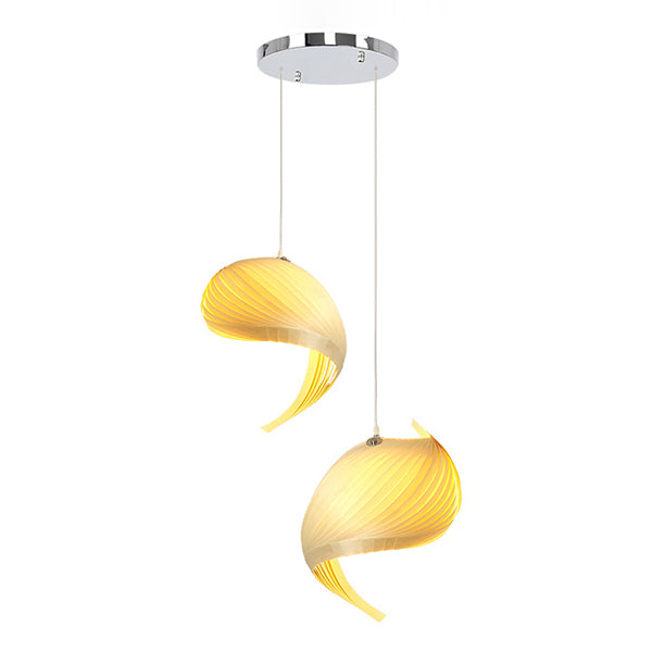 Lumo a sospensione in legno a forma di conchiglia Lampada sospesa per la caffetteria