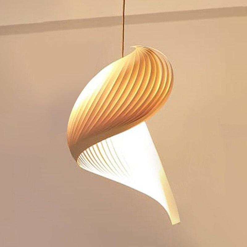 Lumo a sospensione in legno a forma di conchiglia Lampada sospesa per la caffetteria
