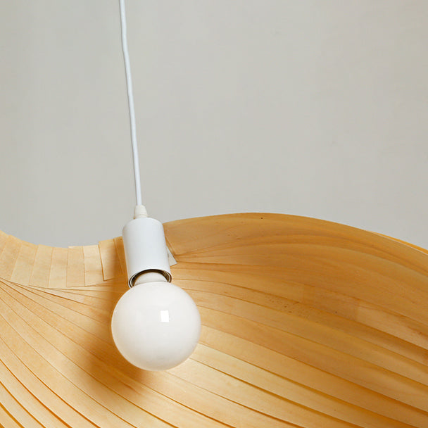 Lumo a sospensione in legno a forma di conchiglia Lampada sospesa per la caffetteria