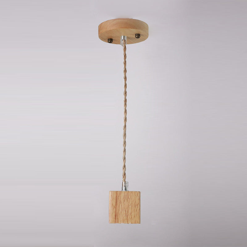 Offene Glühbirne hängende Licht nach unten Licht Holzhängung Licht für Wohnzimmer Schlafzimmer