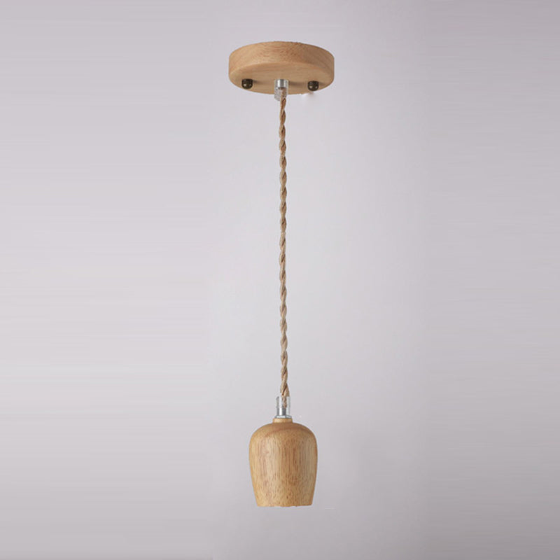 Offene Glühbirne hängende Licht nach unten Licht Holzhängung Licht für Wohnzimmer Schlafzimmer