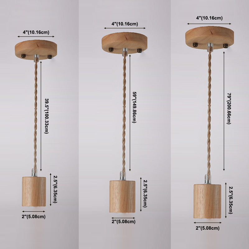 Offene Glühbirne hängende Licht nach unten Licht Holzhängung Licht für Wohnzimmer Schlafzimmer