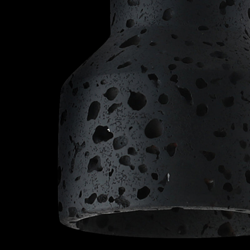 Single Head Stone Hanging Light Contemporary Creative Suspension Pendant in Black