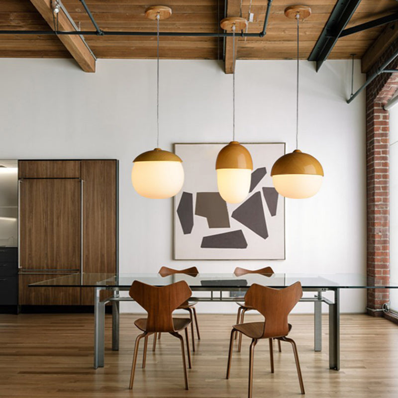 1-Light Pendant Light Modern Style Geometric Shape Lighting Pendant with Glass Shade