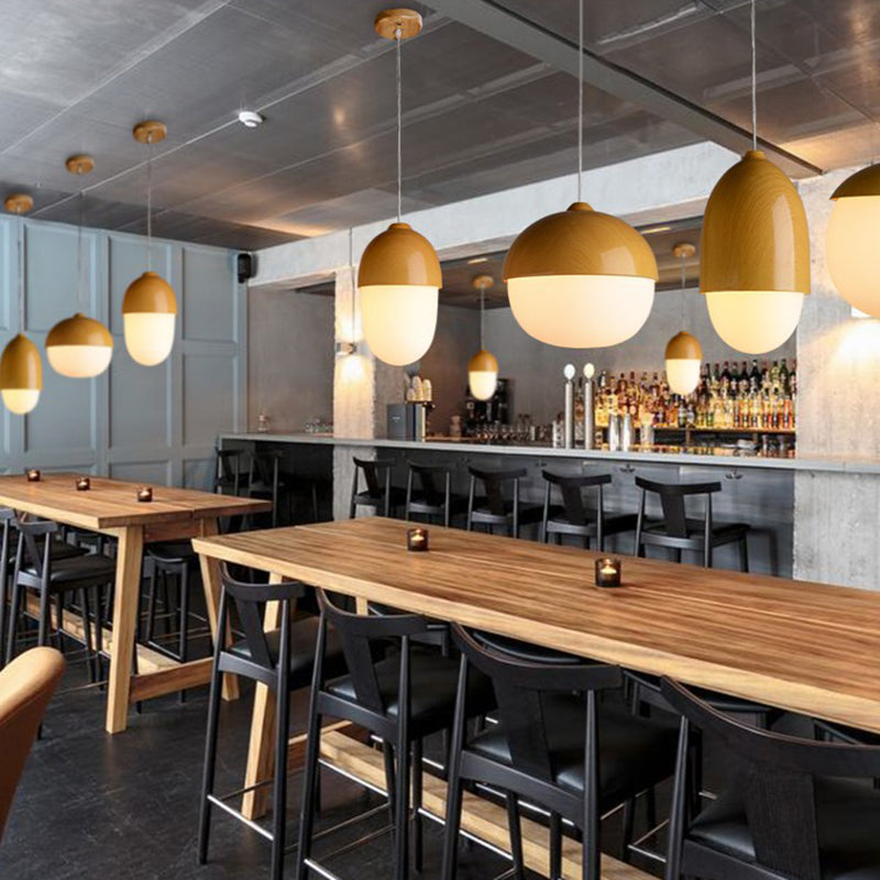 1-Light Pendant Light Modern Style Geometric Shape Lighting Pendant with Glass Shade