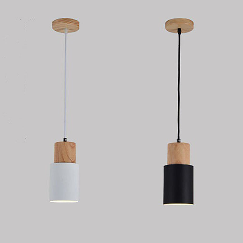 1 Light Modern Pendants Light Fixtures Cylinder Hanging Light for Living Room