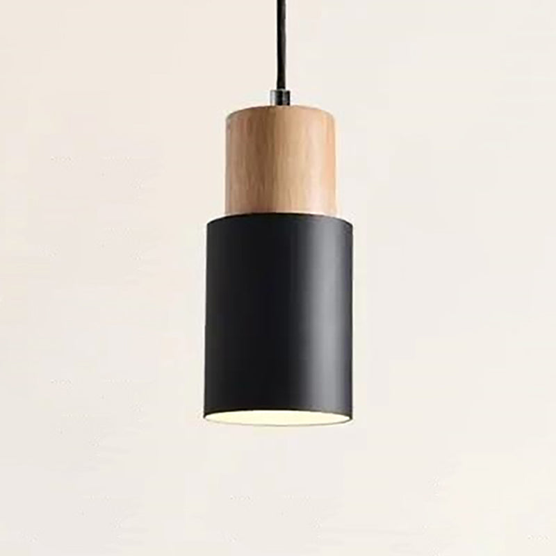 1 Light Modern Pendants Light Fixtures Cylinder Hanging Light for Living Room