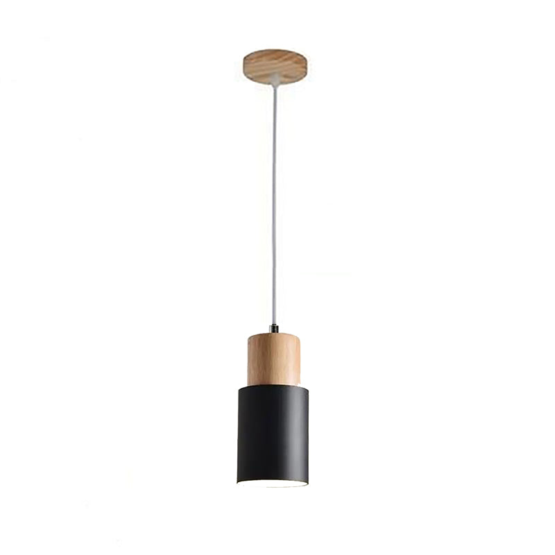 1 Light Modern Pendants Light Fixtures Cylinder Hanging Light for Living Room
