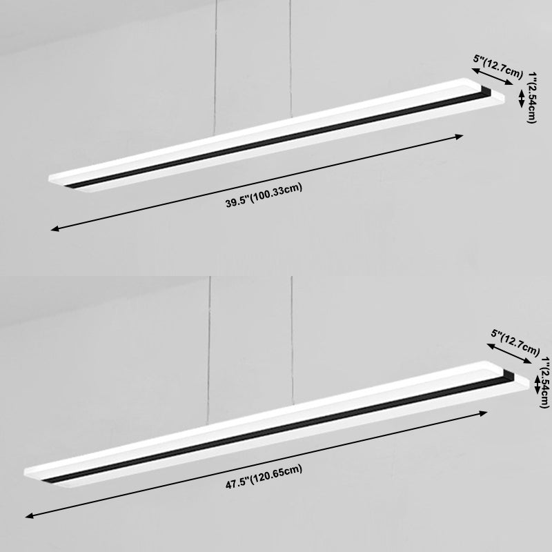 Long Strip LED Island Light moderniste suspendu suspendu pour le salon salle à manger salon