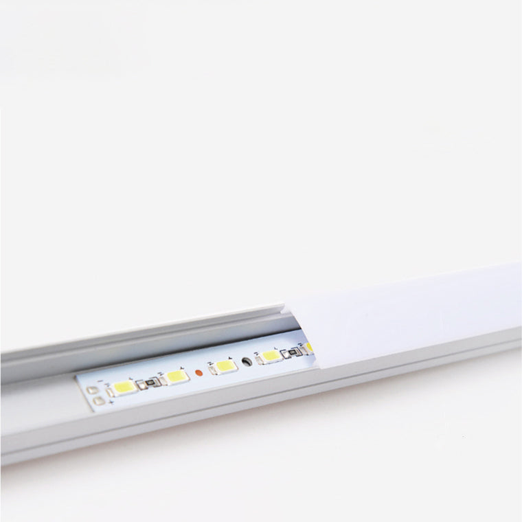 Minimalist 1 Light Wood Island Lamp Linear LED  Long Strip Hanging Light