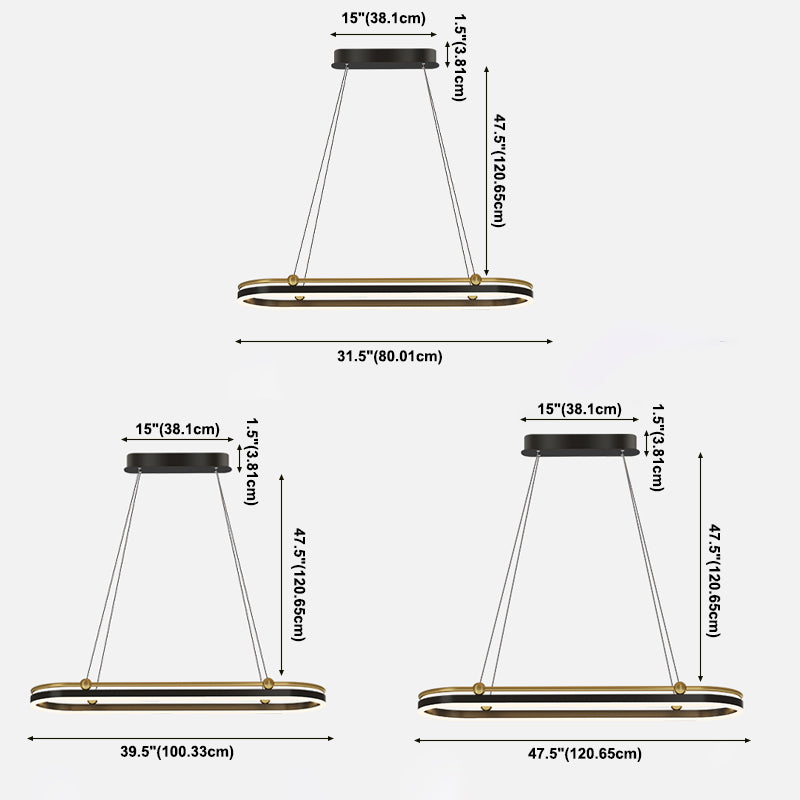 Geometric Contemporary Simple Island Light Acrylic Shade Hanging Light for Dining Room