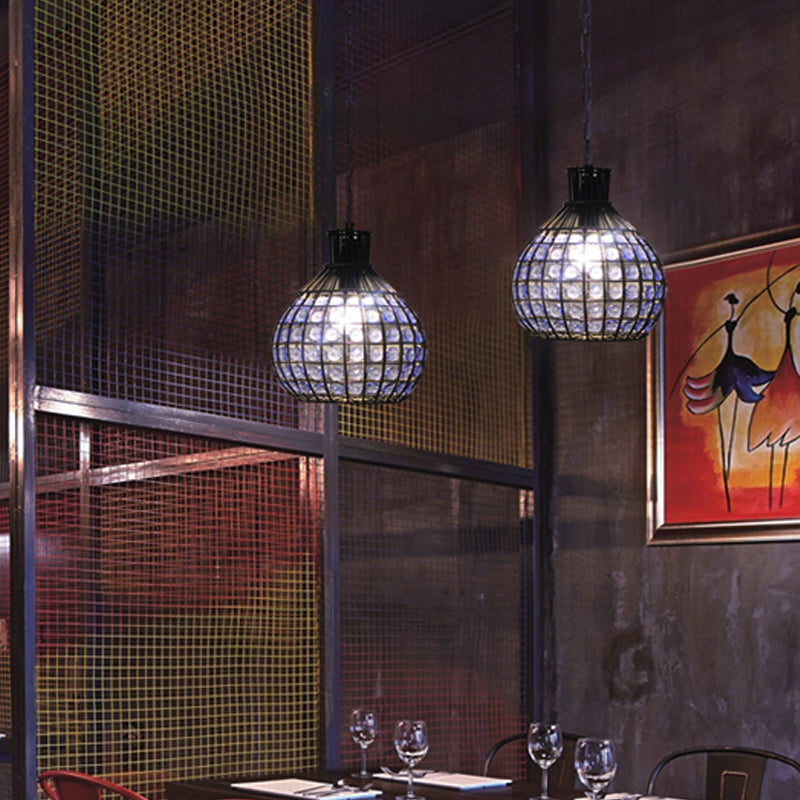 1 hoofdophanging hanger vintage kogel metalen plafond hang armatuur in rood/groen/paars voor restaurant