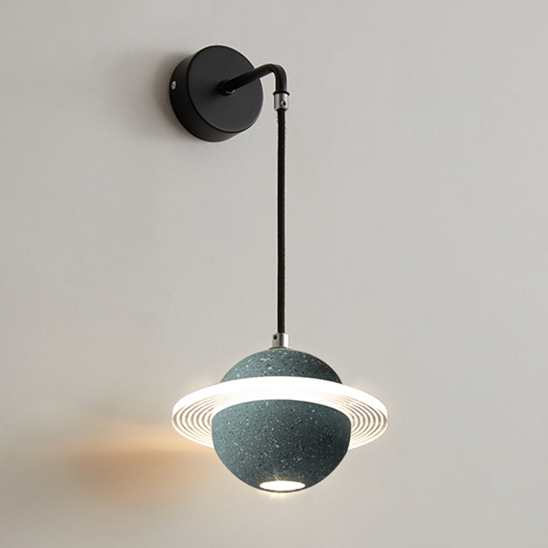 Zeitgenössische Wandleuchter moderner Zement Planet Boy Room Wandmontage Leuchte