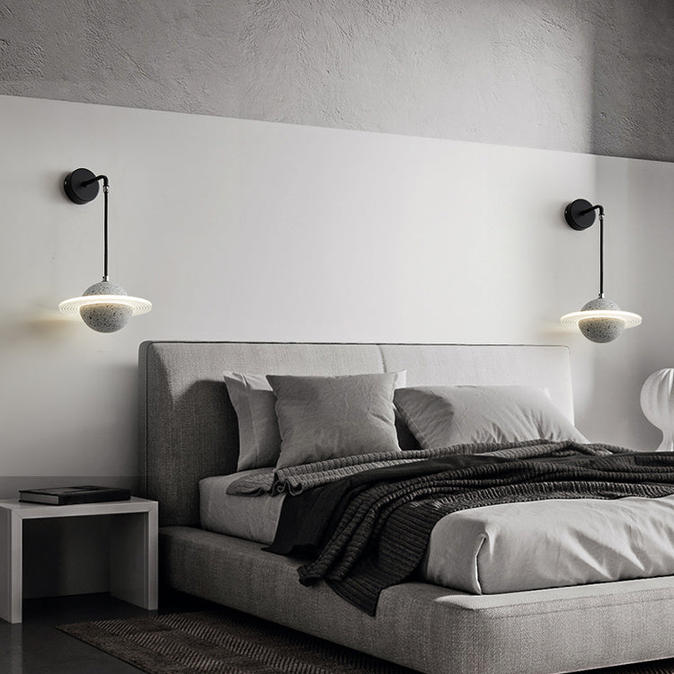 Zeitgenössische Wandleuchter moderner Zement Planet Boy Room Wandmontage Leuchte