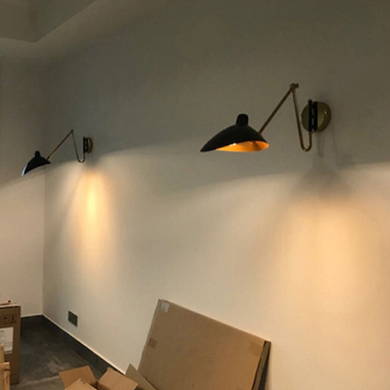 Zeitgenössische verstellbare Wandleuchten Einkopf -Schwarze Wandlampe für Schlafzimmer Wohnzimmer