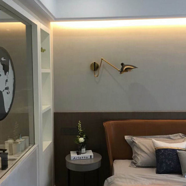Zeitgenössische verstellbare Wandleuchten Einkopf -Schwarze Wandlampe für Schlafzimmer Wohnzimmer