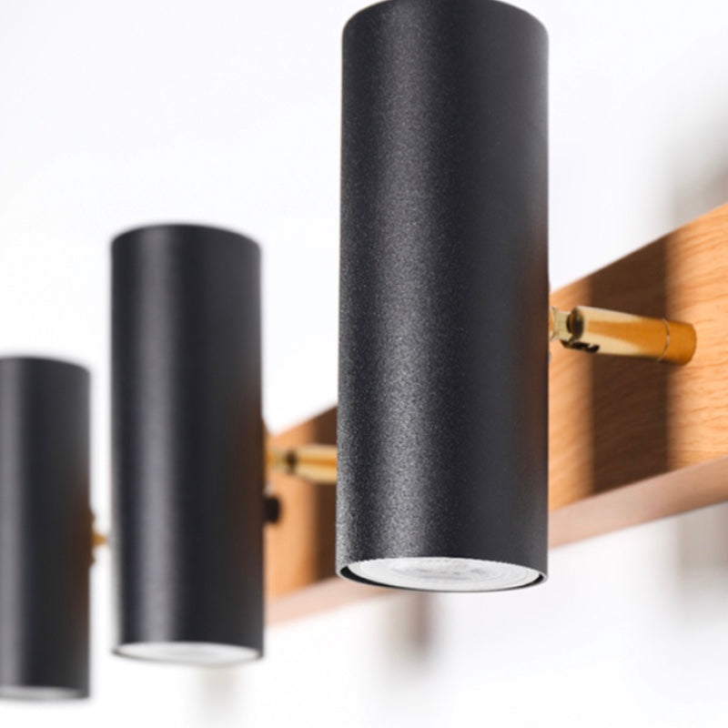 Multi Light Strip Vanity Light Modern Style Mirror Light with Wood for Bedroom