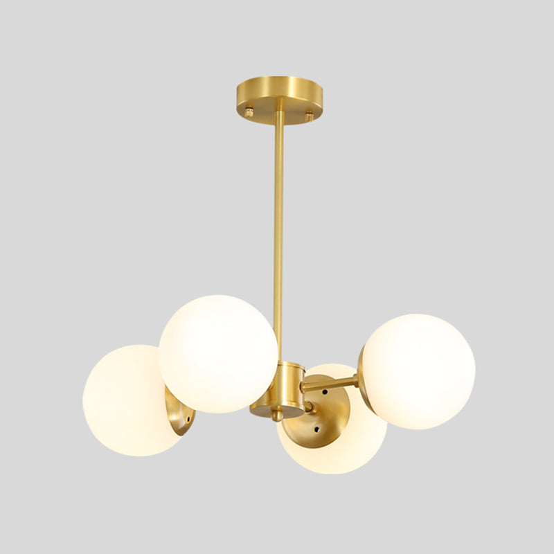 Moderne stijl Globe Glass Kroonluchter Licht Gold Metal Lighting Fecture voor woonkamer