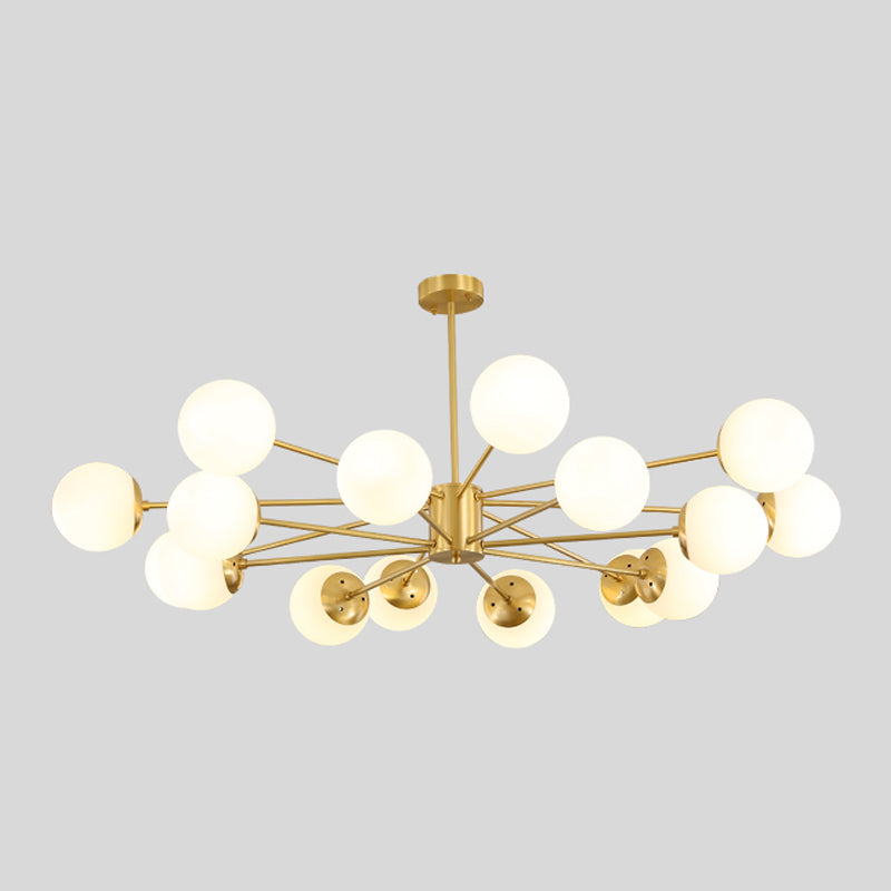Moderne stijl Globe Glass Kroonluchter Licht Gold Metal Lighting Fecture voor woonkamer