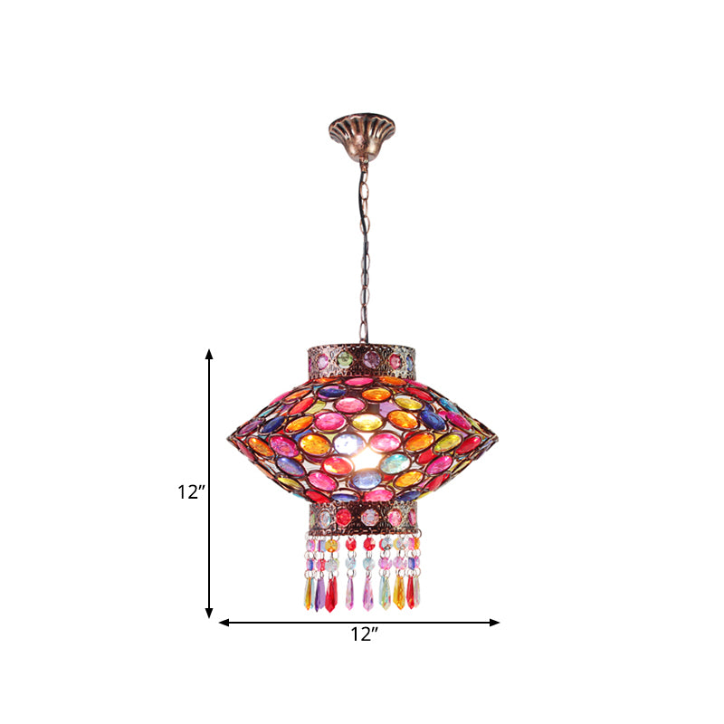 Metalen roestophanging verlichting lantaarn 1-head Boheemse hangende lamp voor restaurant
