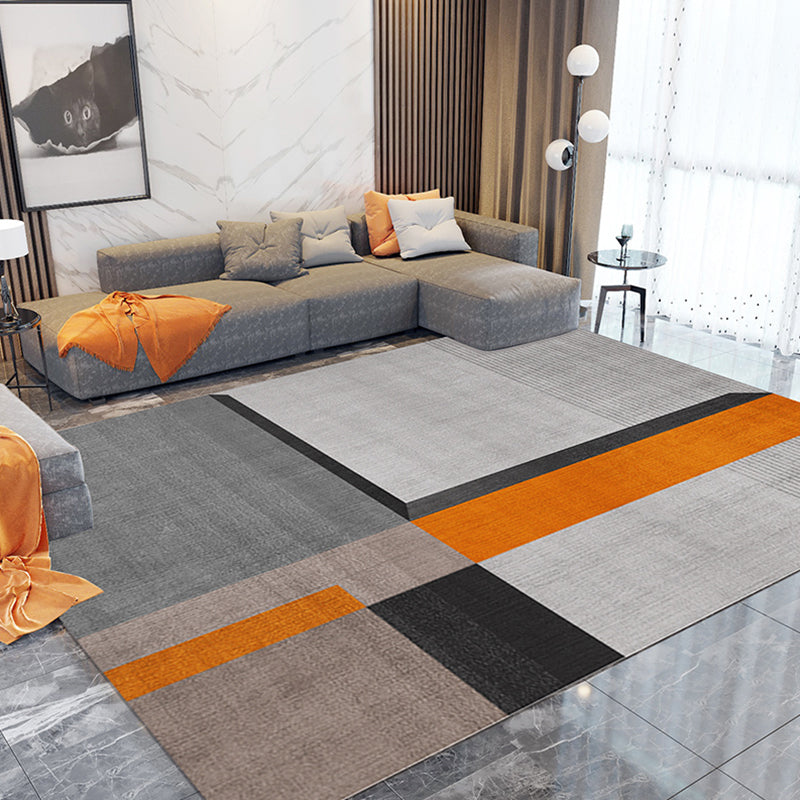 Gorgeous Carpet Funky Contrast Panel Area Rug Washable Polyester Non-Slip Carpet for Living Room