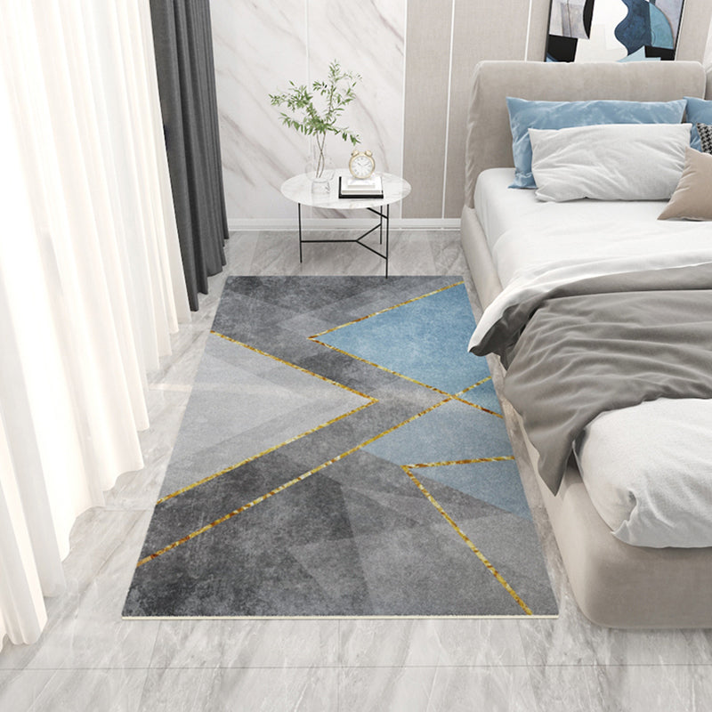 Black Modern Rug Blending Graphic Rug Non-Slip Backing Rug for Home Decoration