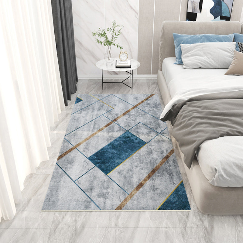 Black Modern Rug Blending Graphic Rug Non-Slip Backing Rug for Home Decoration