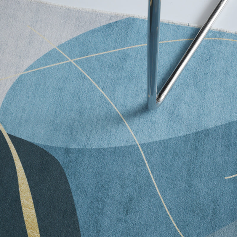 Black Modern Rug Blending Graphic Rug Non-Slip Backing Rug for Home Decoration