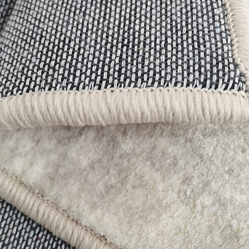 Modern Grey Area Carpet Stripe Pattern Polyester Area Rug Anti-Slip Easy Care Rug for Home Decor