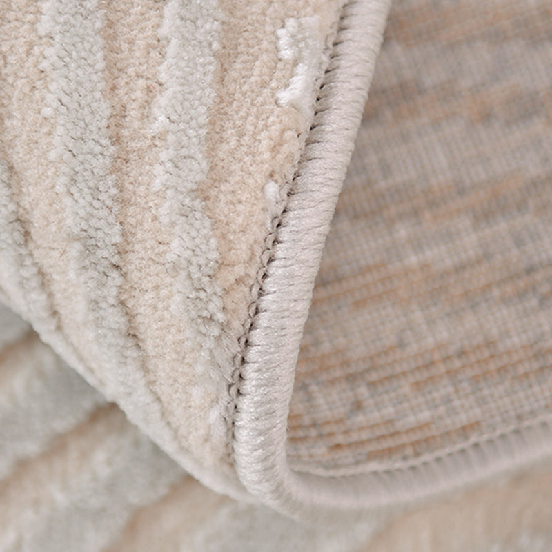 Modern Living Room Area Carpet Grey Solid Color Area Rug Polyester Non-Slip Backing Rug