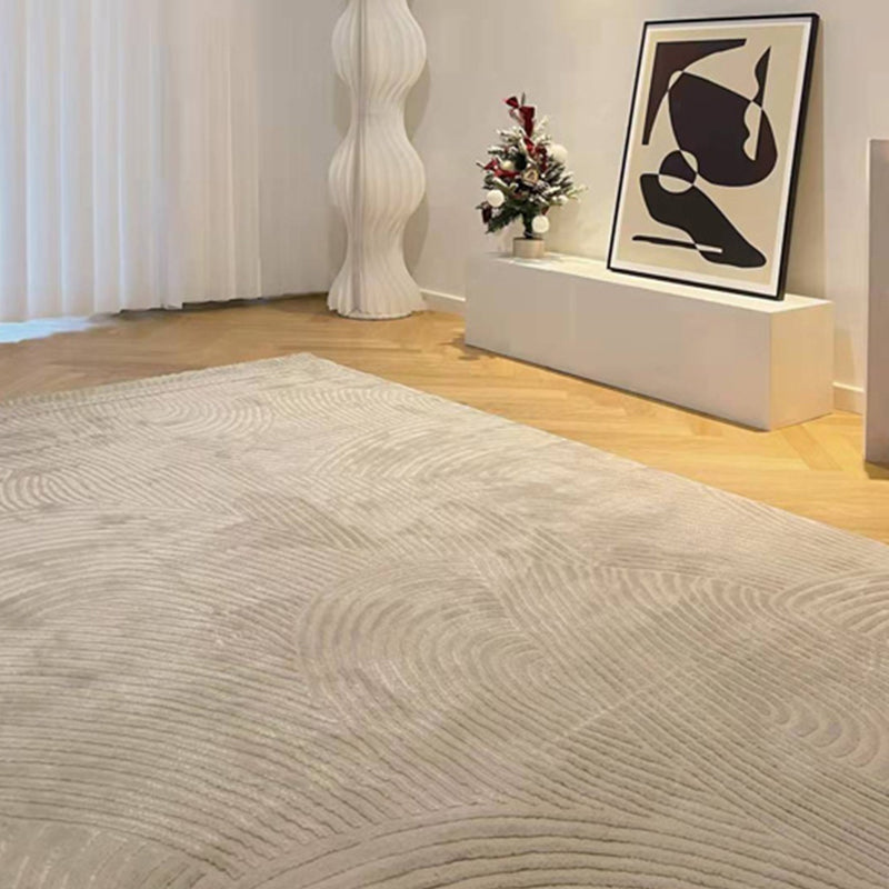 Modern Living Room Area Carpet Grey Solid Color Area Rug Polyester Non-Slip Backing Rug