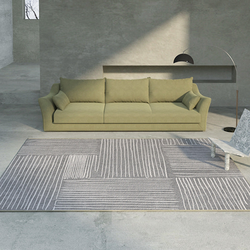 Grey Modern Rug Blending Graphic Rug Non-Slip Backing Rug for Drawing Room