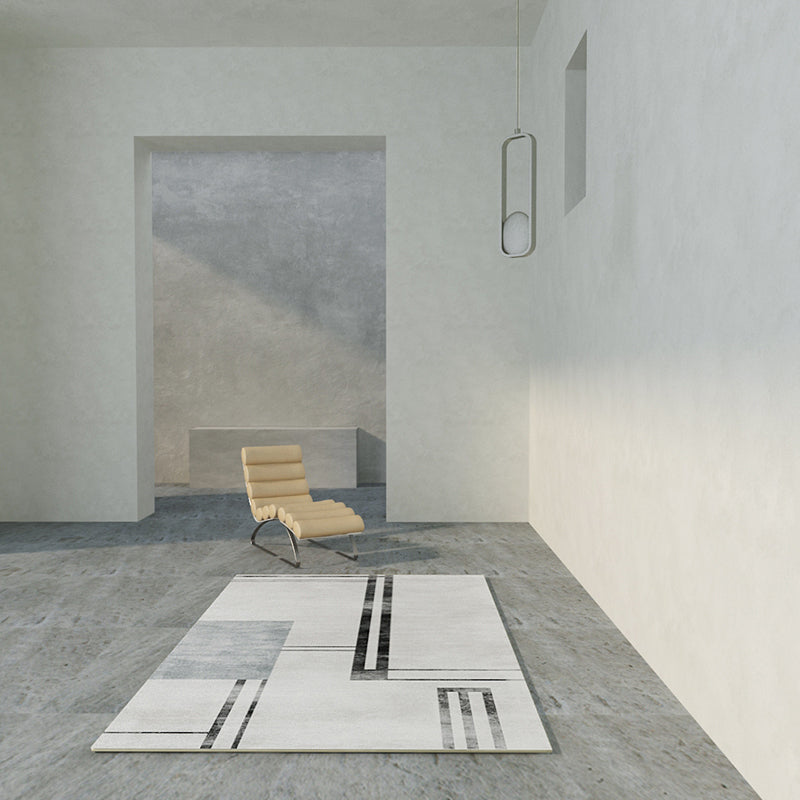 Grey Modern Rug Blending Graphic Rug Non-Slip Backing Rug for Drawing Room