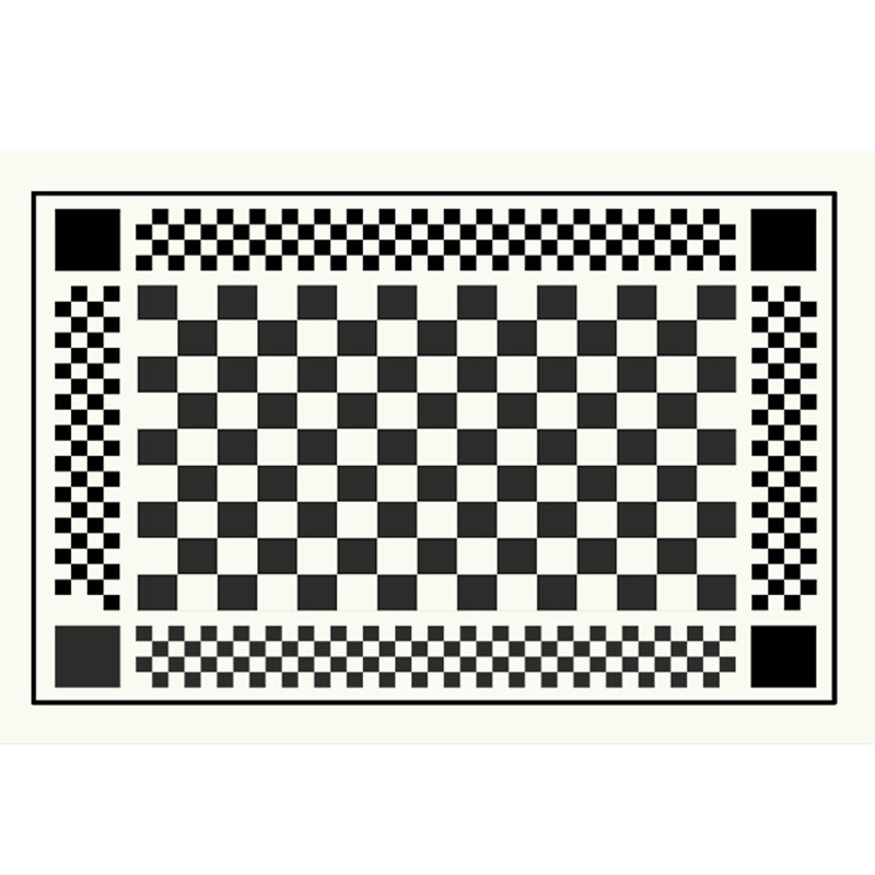 Brown Modern Carpet Plaid Pattern Polyester Area Rug Stain Resistant Rug for Home Decor